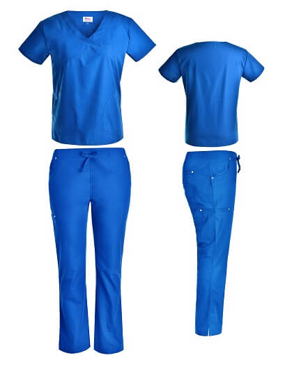 Royal Blue Women's Mock Wrap Top With Flare Cargo Pants