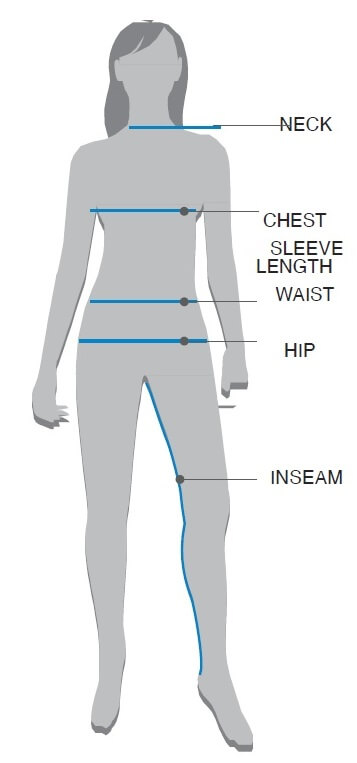 Women's Scrub Size Chart