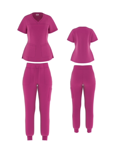 Womens Berry Orchid Joggers Scrub