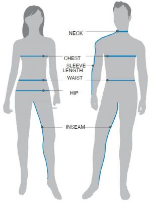 Unisex Scrub Size Chart
